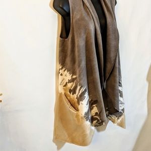 Jackets & Coats - BoHo Tie Dye French Terry Wrap Pocketed Vest Jackets & Coats - BoHo Tie Dye French Terry Wrap Pocketed Vest